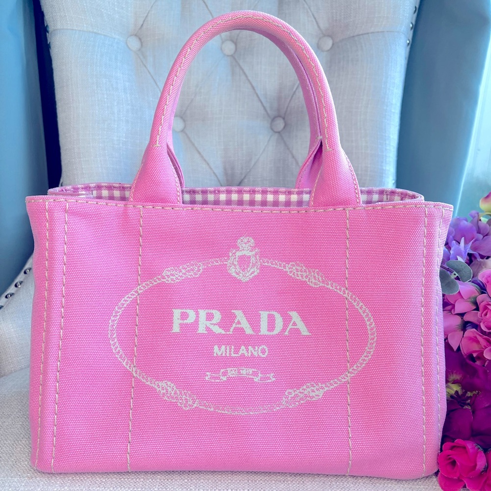 AUTHENTIC PINK PRADA CANAPA TOTE LIKE NEW